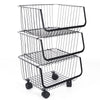 Metal Kitchen Storage Basket Trolley Rack Fruit Vegetable Food Mesh Holder Shelf