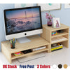 Desktop Monitor Riser Laptop PC Desk Holder Organiser Notebook Laptop Stand UK