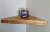 RUSTIC CHUNKY RECLAIMED WOODEN CORNER SHELF SHELVES BESPOKE 43cm WITH BRACKETS