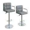 2 x Bar Stools Kitchen Breakfast Chairs Gas Lift Swivel Faux Leather Chairs