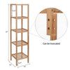 5 Tiers Wood Bamboo Multifunctional Storage Rack Narrow Shelving Unit RoomShelf
