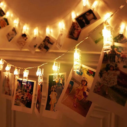 30 LED Hanging Picture Photo Peg Clip Fairy String Lights Party Bedroom Decor