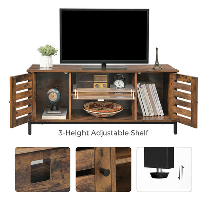 TV Stand TV Console Unit with Shelves Cabinet with Storage Louvered Door LTV43BX