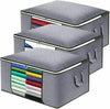 Set of 6 Underbed Clothes Storage Bags Zipped Organizer Wardrobe Cube Closet Box