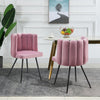 Modern Home Dining Chairs Soft Velvet Petal Backrest Dresser Chair Grey / Pink