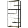 Wood Bookshelf Industrial Style Stand 6-Tier Living Room Display Rack Organiser