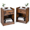 Set of 2 Nightstand Modern Sofa Side Table Bedroom End Table Cabinet W/ Drawer