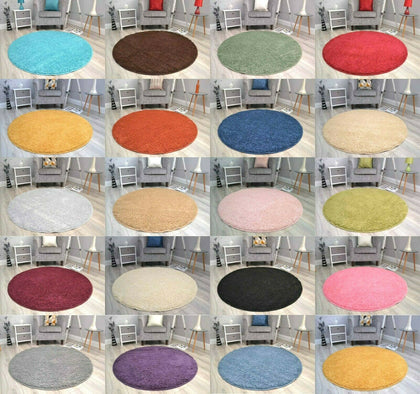 Circular Circle Shaggy Rugs Non Slip Washable Floor Small Large Round Mats Cheap