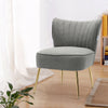 Upholstered Oyster Scalloped Wing Back Woollike/Velvet Armchair Chair Sofa Seat