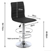 2* Black Bar Stool Leather Swivel Gas Lift Footrest Home Kitchen Pub Breakfast