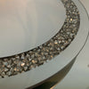 Round Crystal Mirrored Side Table Silver Sparkly Mirror Side Contemporary Retro