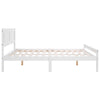 Double Size Bed 4ft6 Wooden Bed Frame White Solid Pine for Adults Kids Teenagers