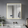 LED Bathroom Mirror Cabinet With Bluetooth Speaker Shaver Socket Dimmable Lights