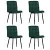 4x Ergonomic Dining Chairs Velvet Padded Seat Black Metal Legs Kitchen Furniture