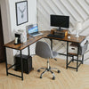 L Shaped Computer Corner Desk Table with Monitor Stand/Shelf/Si