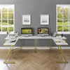 L-shaped Computer Desk White Corner Table Workstation Home Office Furniture Top