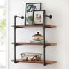 Wood Industrial Floating Shelves Pipe Shelf Storage Rustic Vintage Shelving Kit
