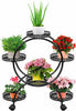 Portable Metal Plant Stand Retro Flower Cart Rack Movable Flower Pot Tray Holder