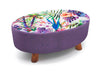 Large Footstool Luxury Upholstered Fabric Foot Rest Ottoman Decor with Legs