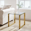 Modern Gold High Gloss Glass Table Side Table Coffee Table Display Chorme Legs