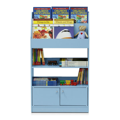 Kidkanac Magazine/Bookshelf with Toy Storage Cabinet, Light Blue