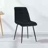 Set of 2 Blue Grey Velvet Dining Chairs Dinning Kitchen Room Metal Leg Padded