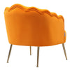 Velvet Fabric Scallop Back Chair Lounge Occasional Accent Sofa Armchair 5 Styles