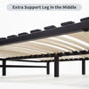 Mondeer Double Bed Frame Bed Base Wooden Slats Metal Supporting Structure 190cm