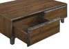 Bretton Walnut Living Room Coffee Table 2 Drawers open Storage Space