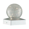 4 SOLAR DECK CAP POST LIGHTS OUTDOOR GARDEN CRACKLE GLASS BALL LIGHTS WARM WHITE