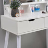 2 Drawers Dressing Table Make Up Dresser w/Mirror Set Bedroom Furniture White UK