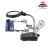 LED Desk Lamp Magnifying Magnifier Glass With Light Stand Clamp For Repair Read