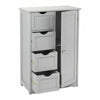 Bathroom Wood Cabinet Storage 4 Drawer 1 Door Free Standing Cupboard Unit White
