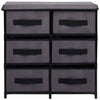 Shelving Storage Cabinet With 6 Fabric Drawers Baskets Chest of Drawers Grey UK