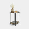Oval Brass Finish Side Table Living Room Storage Display Furniture