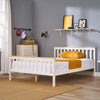 Solid Wooden Pine 4FT6 Double Bed Frame White Slatted Bedframe Bedroom Furniture