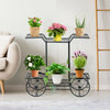 Metal Garden Cart Stand 6 Tier Flower Pot Plant Holder Home Patio Display Rack