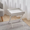 Folding Tray Table Wooden Sofa Side End Coffee Table Butler Serving Tray White