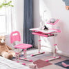 Height Adjustable Study Desk Table Chair Set Kids Children Drawing w/Lamp UK
