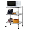 Kitchen Service Cart Trolley 3-Tier Rolling Utility Wheels Shelves