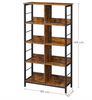 Tall Industrial Bookcase Vintage Retro Display Cabinet Rustic Metal Shelf Unit