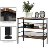 3-Tier Industrial Style Storage Display Shelf Metal Frame Adjustable Feet Brown