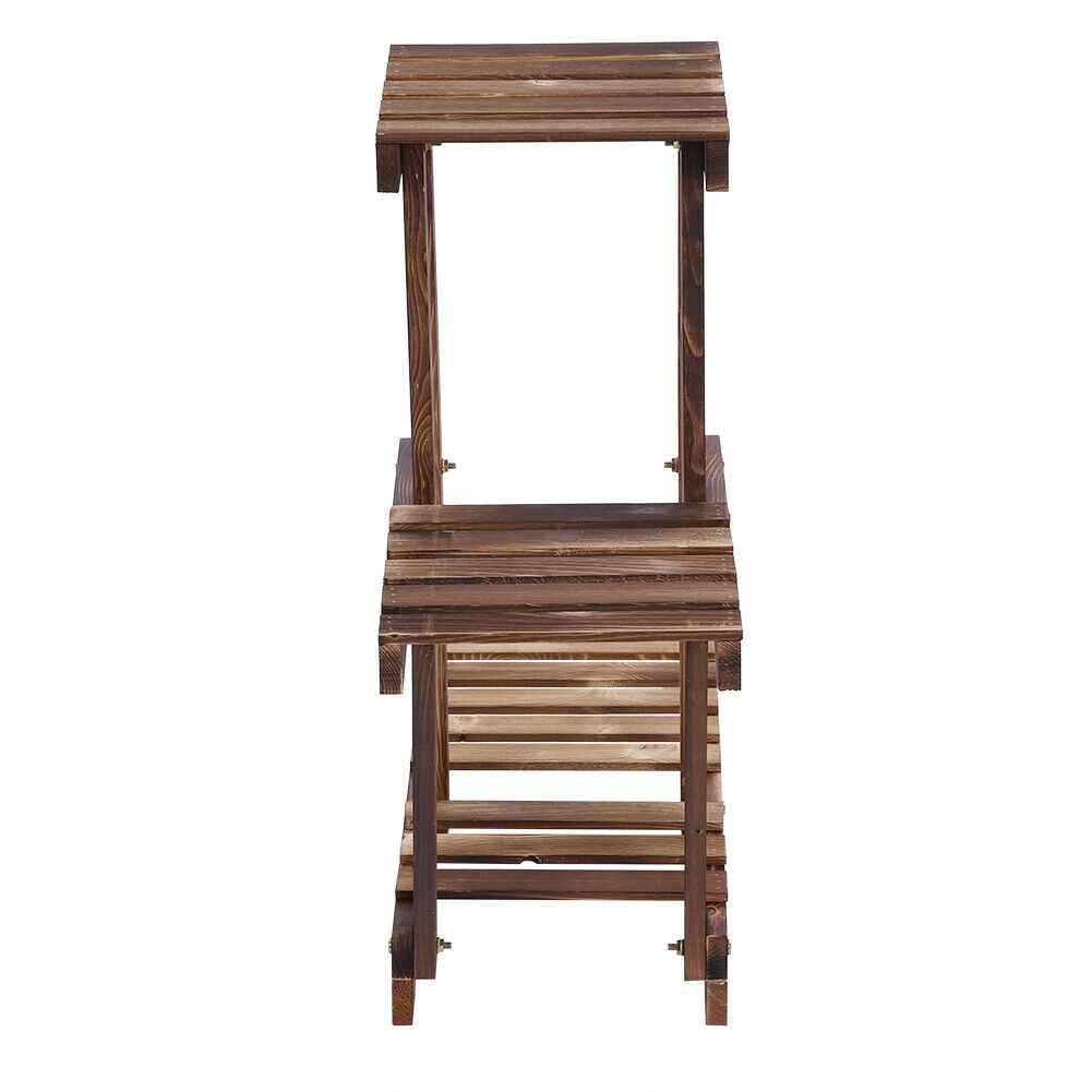 3 Tier Wooden Plant Display Stand Flower Pot Shelf Balcony Garden Holder Rack