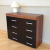 Wide Chest of 4+4 Drawers in Black & Walnut Bedroom Furniture 8 Drawer * NEW *