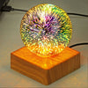 Room Night Light 3D Firework Glass LED Bedside USB Rechargeable Desk Table Lamp