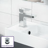 400 mm Basin Vanity Unit Compact Grey Wall Hung Bathroom Sink & Tap Set |