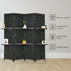 4-Panel Room Divider 180cm Folding Privacy Screen W/ 2 Removable Display Shelves
