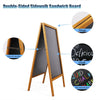 Double Sided Wooden A-Frame Freestanding Writing Blackboard Sidewalk Chalkboard