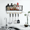 Wall Mounted Shelf Hooks Basket Wire Rack Storage Unit With Key Hanging Hangers