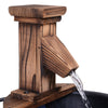 Wood Barrel Pump Patio Water Fountain Water Feature Electric Garden